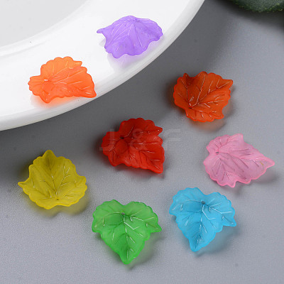 Autumn Theme Transparent Frosted Acrylic Pendants PAF002Y-1