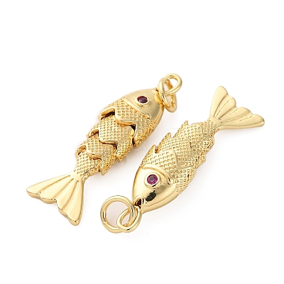 Rack Plating Brass Micro Pave Cubic Zirconia Pendants KK-M309-38B-G-1