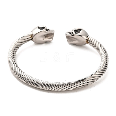 304 Stainless Steel Cuff Bangles BJEW-E094-22AS-1