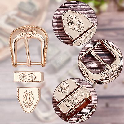 6 Sets 3 Colors Belt Alloy Buckle Sets FIND-WR0011-10-1