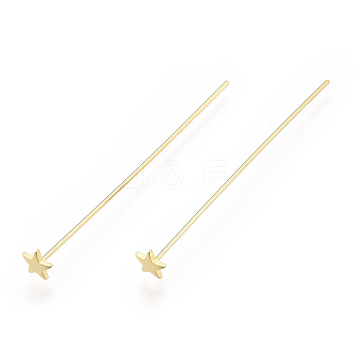 Brass Star Head Pins X-KK-N259-43-1