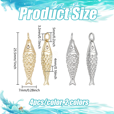 8Pcs 2 Colors Rack Plating Brass Pendants KK-BC0015-30-1