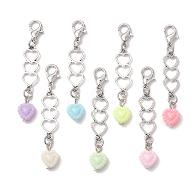Heart Acrylic Pendant Decorations HJEW-JM01881-1