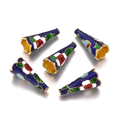 Alloy Enamel Bead Cones PALLOY-K243-08G-1
