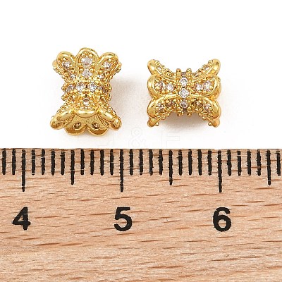 Brass Micro Pave Clear Cubic Zirconia Beads CU-CBA6A75-11G-1