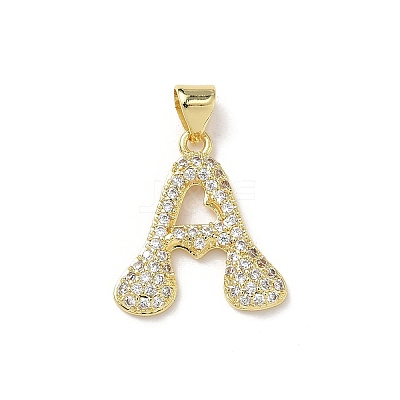 Brass Micro Pave Cubic Zirconia Pendants KK-L243-32G-1