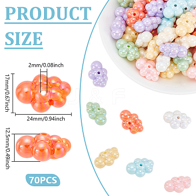 70Pcs Opaque Acrylic Beads OACR-UN0001-16-1