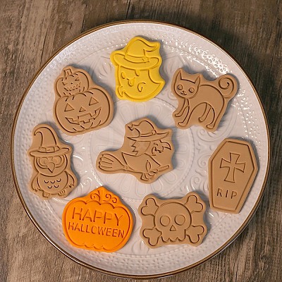 Halloween Plastic Cookie Candy Food Cutters Molds DIY-K080-04-1