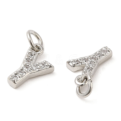 Brass Micro Pave Grade AAA Cubic Zirconia Charms ZIRC-P067-11P-Y-NR-1
