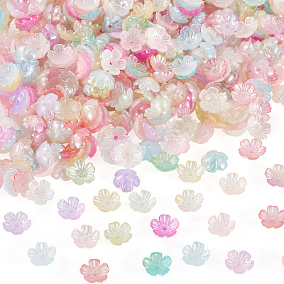 180G 9 Colors Opaque Acrylic Bead Caps JACR-TA0001-03-1