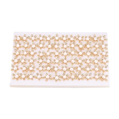 Flower Brass Micro Pave Cubic Zirconia Stud Earrings PEAR-N017-07H-1