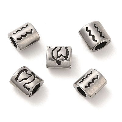Oval with Constellation 304 Stainless Steel Beads STAS-E215-05AS-12-1
