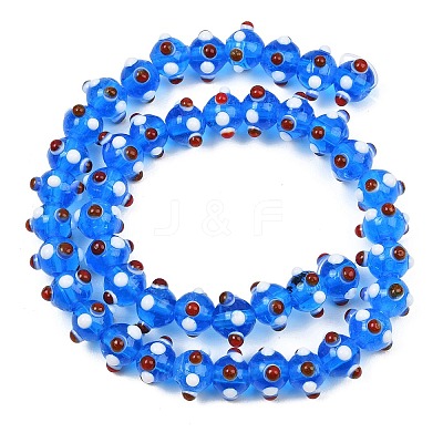 Handmade Bumpy Lampwork Beads Strands LA-CBA05D6-01-10-1