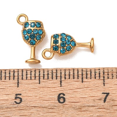 304 Stainless Steel Rhinestone Pendants STAS-L318-18G-01-1