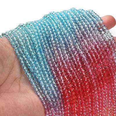Transparent Painted Glass Beads Strands LS-DGLA-A034-T3mm-A11-1