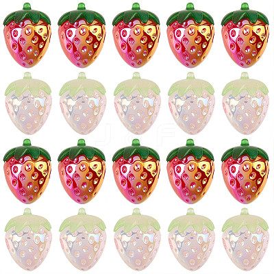 30Pcs 2 Colors Electroplate Opaque Acrylic Pendants PACR-SC0001-09-1