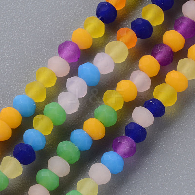 Frosted Glass Beads Strands FGLA-T002-10B-1
