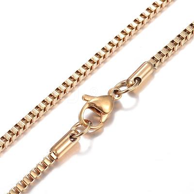 Ion Plating(IP) 304 Stainless Steel Box Chain Necklaces STAS-O053-27G-1