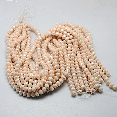 Electroplate Glass Bead Strands GLAA-F001-3x2mm-14L-1