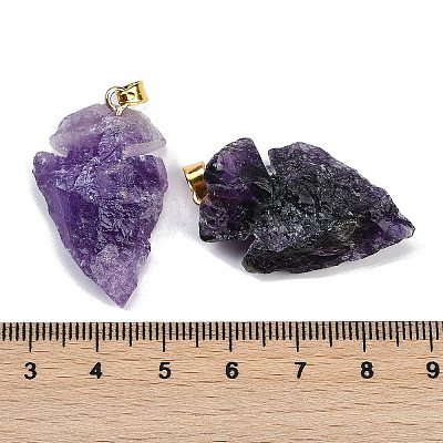 Raw Rough Natural Amethyst Pendants G-G162-01G-02-1
