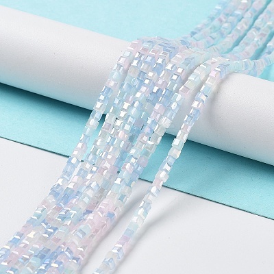 Gradient Color Electroplate Glass Bead Strands GLAA-E042-05-B04-1