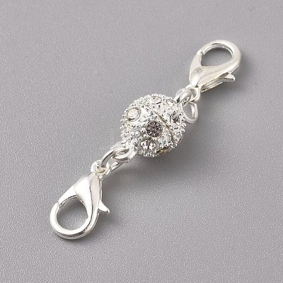 Alloy Rhinestone Magnetic Clasps ALRI-TAC0001-01S-1