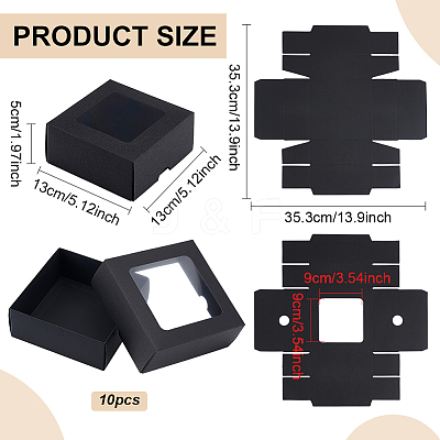 Square Kraft Paper Storage Gift Boxes CON-WH0095-100C-02-1