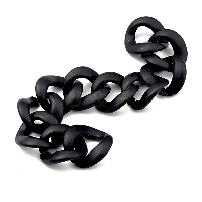 Handmade Spray Painted CCB Plastic Curb Chains AJEW-JB00737-1