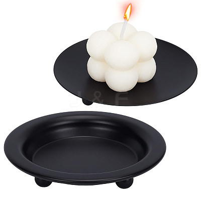 4Pcs 2 Styles Iron Candle Holder AJEW-FG0003-38-1