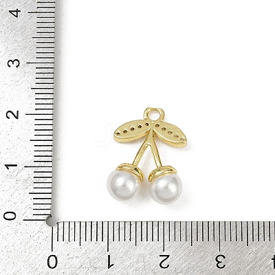 Brass Micro Pave Clear Cubic Zirconia Pendants KK-M322-51G-1