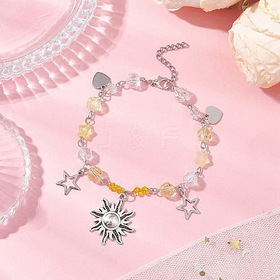 Glass Beaded Bracelets BJEW-JB11610-02-1