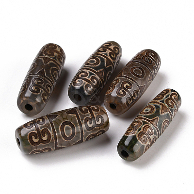 Tibetan Style dZi Beads X-TDZI-E004-25-1