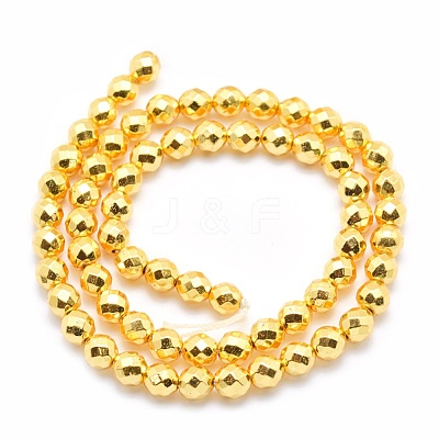 Electroplate Non-magnetic Synthetic Hematite Beads Strands G-L485-03E-G-1