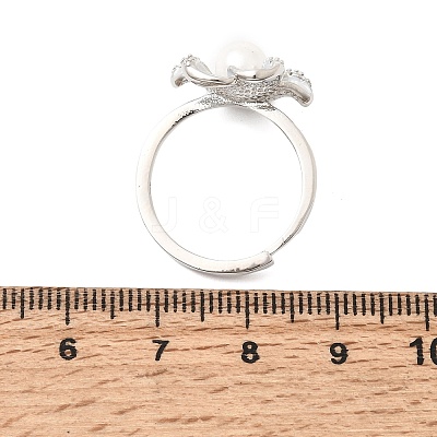 Adjustable Brass Micro Pave Cubic Zirconia Enamel Finger Rings CU-CBABA66-01A-P-1