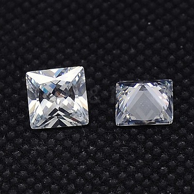 20PCS Clear Grade A Square Shaped Cubic Zirconia Pointed Back Cabochons X-ZIRC-M004-5x5mm-007-1