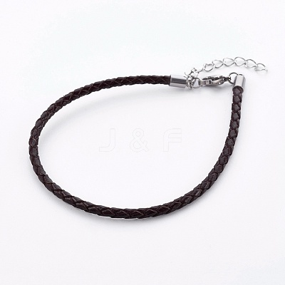 Braided Leather Cord Bracelet Making MAK-L018-05E-1