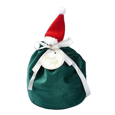 Christmas Hat Velvet Drawstring Bags ST-CJ0001-01B-1