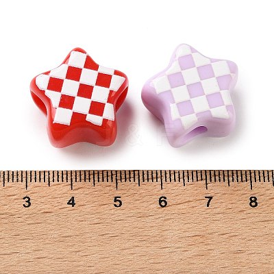 Printed Opaque Acrylic European Beads AC-CBA5E93-04-1