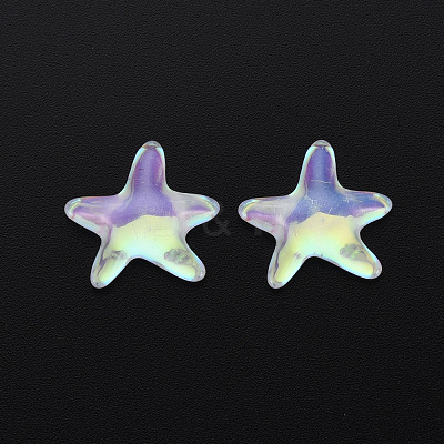 Translucent Electroplated Glass Cabochons EGLA-T026-004-1
