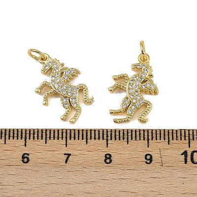 Brass Micro Pave Cubic Zirconia Pendants KK-I358-037G-1
