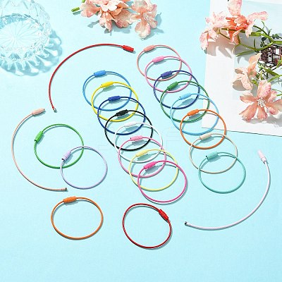 Spray Painted 201 Stainless Steel Wire Cable Keychains BJEW-YW0001-12-1