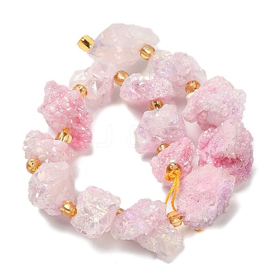 Electroplated Natural Druzy Agate Beads Strands G-G289-02A-1