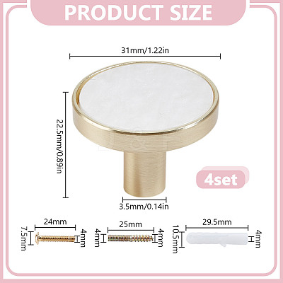 4 Bags Round Zinc Alloy Acrylic Drawer Pull Handles FIND-DR0001-85C-1