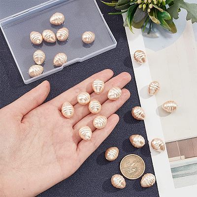1 Strand Electroplate Shell Pearl Beads Strands BSHE-NB0001-21-1