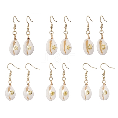Shell Shape Dangle Earrings EJEW-JE06415-1