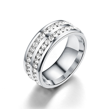 201 Stainless Steel Rhinestone Finger Ring FS-WGE7DD5-03-1