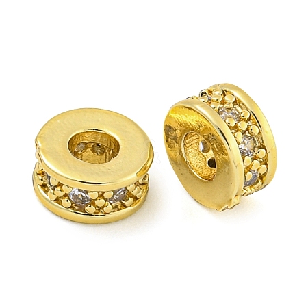 Rack Plating Brass Micro Pave Cubic Zirconia Spacer Beads KK-F089-39B-G05-1