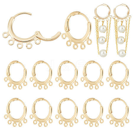 BENECREAT 10 Pairs Brass Leverback Earring Findings KK-BC0013-34-1