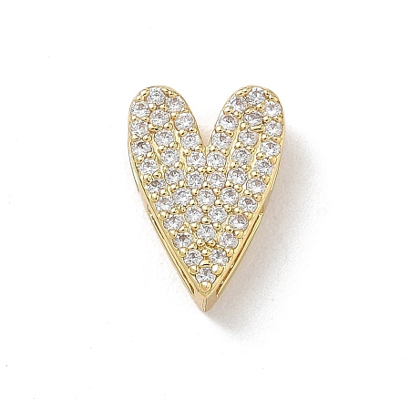 Valentine's Day Brass Micro Pave Clear Cubic Zirconia Charms KK-A300-20G-1
