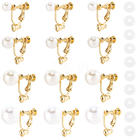 24Pcs 4 Styles 316 Surgical Stainless Steel Clip-on Earring Converters Findings STAS-SC0010-35G-1